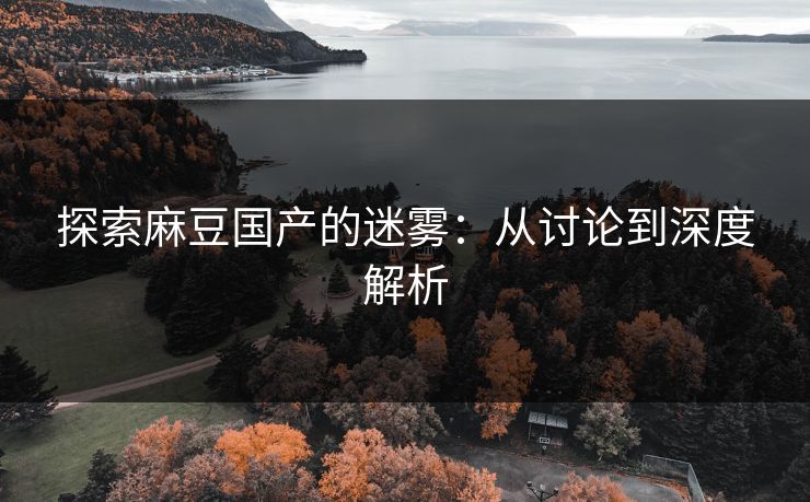 探索麻豆国产的迷雾:从讨论到深度解析 第1张 探索麻豆国产的迷雾:从讨论到深度解析 第1张